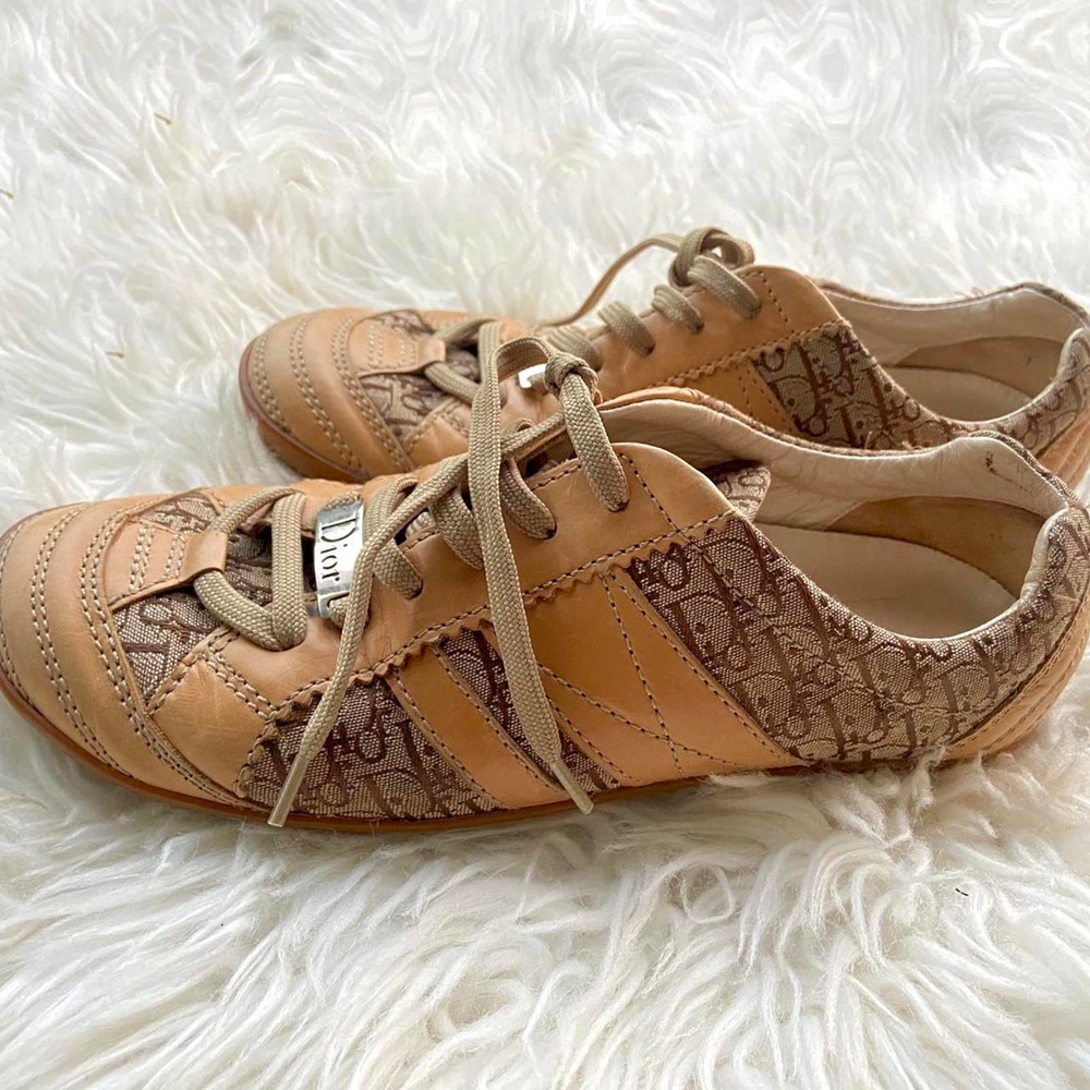 Authentic Y2k Dior Trotter Print Monogram Sneakers 5 1/12